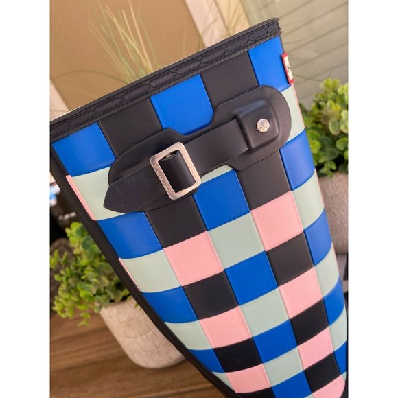 (Sold) Hunter Original Tall Gingham Waterproof Rai - Picture 7 of 11